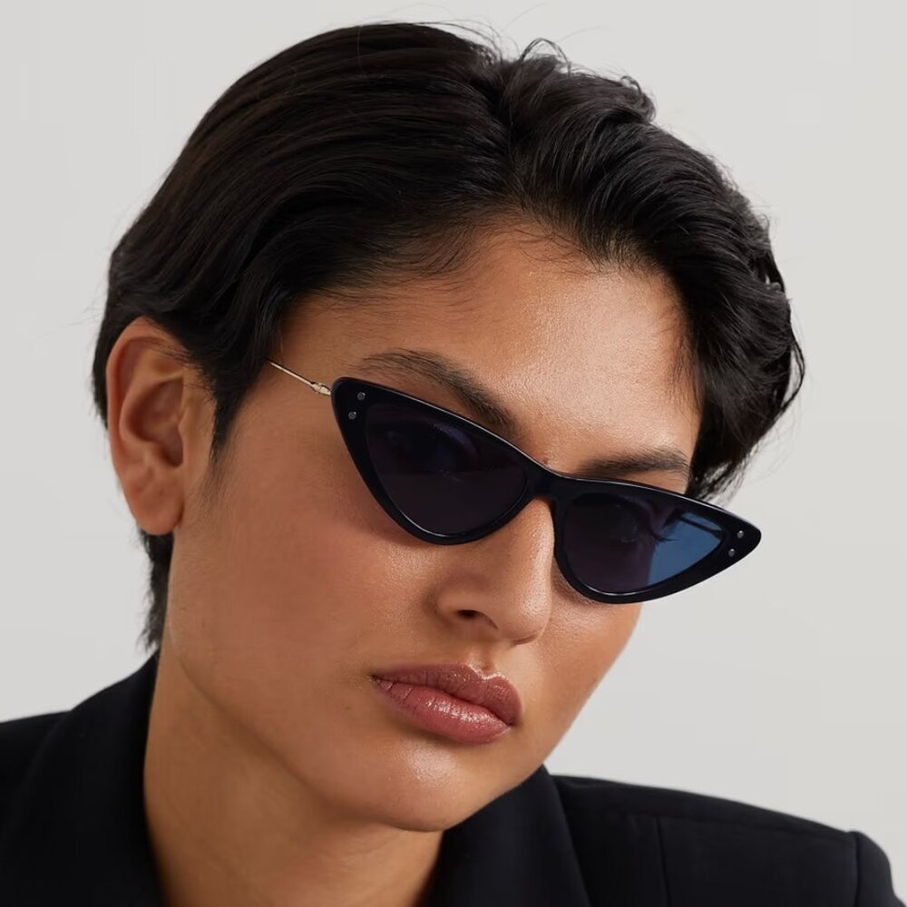 NEW Dior MISSDIOR B4U CD40105U 01V 12B0 Black Blue Unisex Cat Eye Sunglasses - Picture 1 of 11